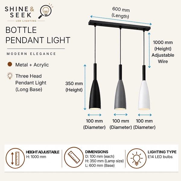BOTTLE PENDANT LIGHT E 1