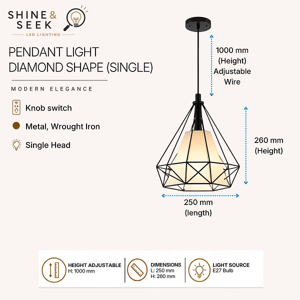 PENDANT LIGHT DIAMOND SHAPE E 1